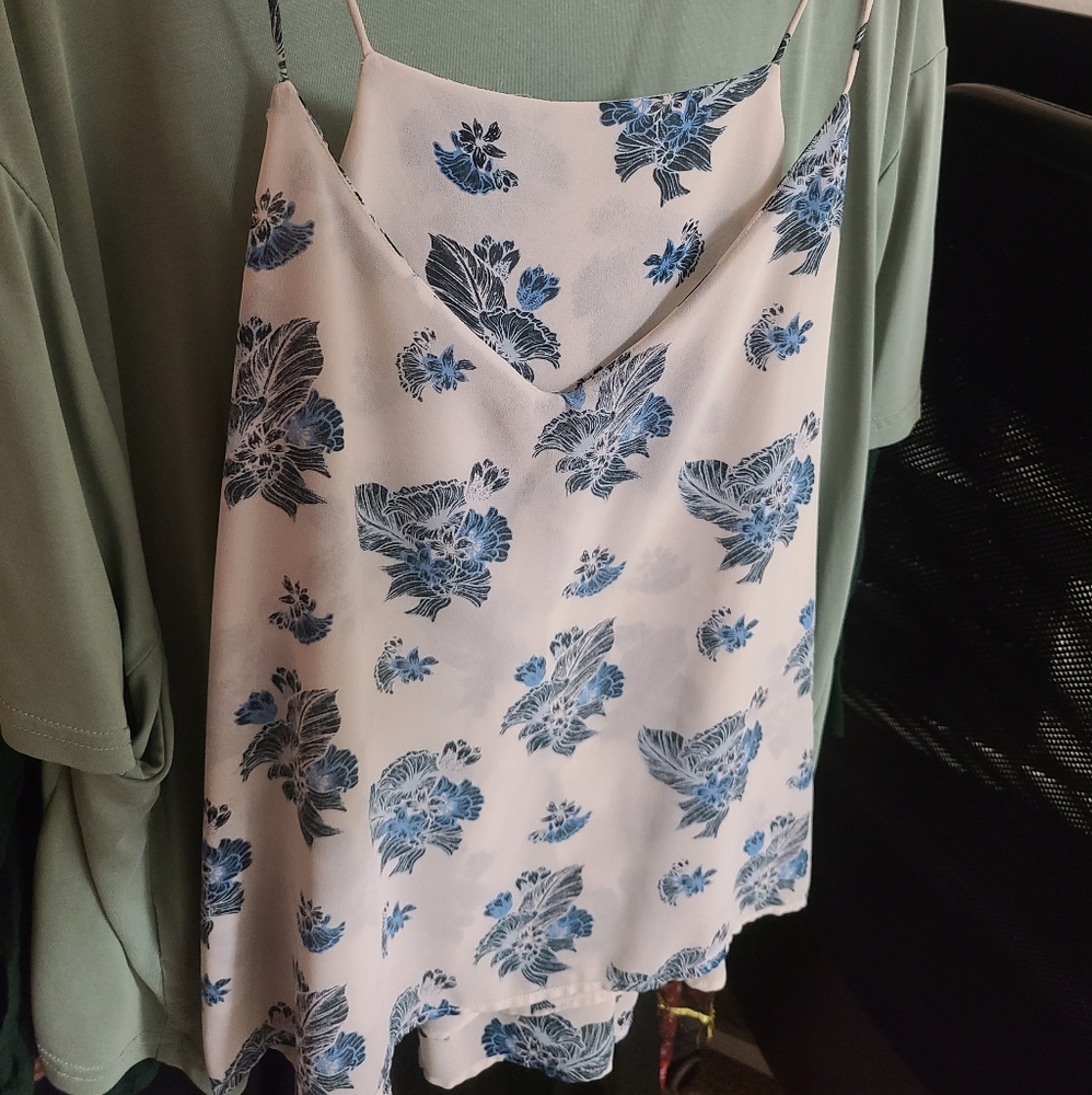 H&M white and blue tank top
